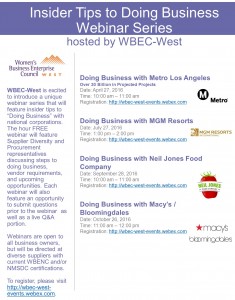 Insider Tips to Doing Business Webinar Series 2016 _ Metro